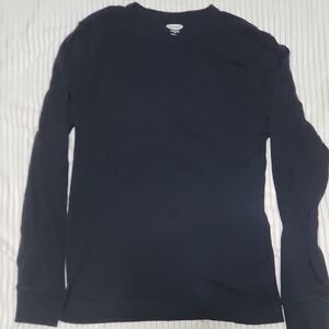 Old Navy Soft-Washed Navy Crewneck Henley Long Sleeve